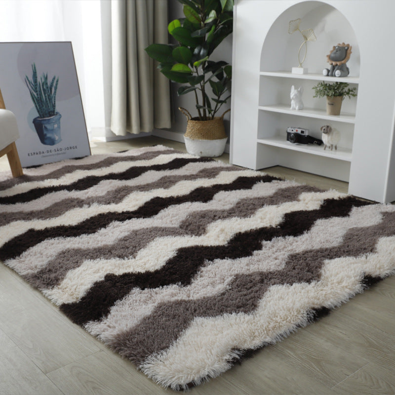 Modern scandinavianins full bedroom carpet tie-dye silk wool pattern carpet living room coffee table bedside mat long blanket