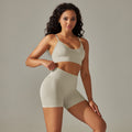Sexy backless cami bra set - seamless high-waisted butt-lifting tight shorts - quick-dry activewear yoga outfit