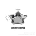 Trendy, electroplated silver heart ceramic plate - high-end desktop organizer for jewelry and cosmetics