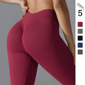 fashion seamless knittingpure colorv waist tight high elastic butt lifting yoga clothes sports running fitness yoga pants
