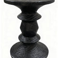 Wabi-sabi carbonized black flower corner stand folk style qhc store log sofa side table retro designer wooden pier wine display