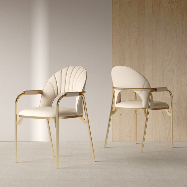 Nordic light luxury stainless steel dining chair household small apartment designer restaurant chair simple tea table host and guest chair