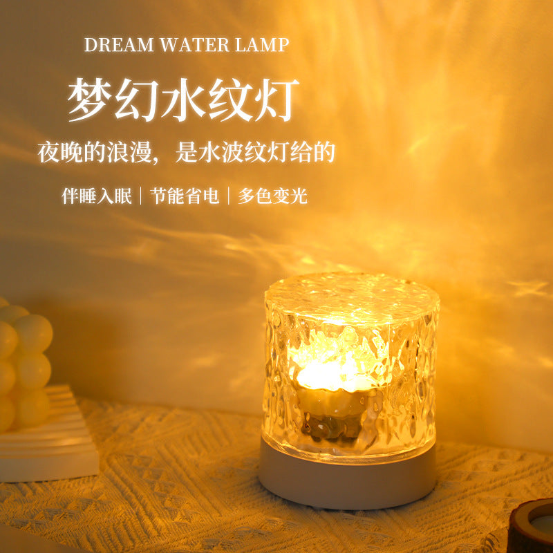 Atmosphere lamp, atmosphere night light, gift, bedroom bedside lamp, flame table lamp, rotating starry sky projection lamp, led lamp