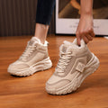 High-top women's shoes, new winter styles, trendy winter footwear, fleece-lined and thickened cotton shoes, cold-proof and warm, casual platform ankle boots