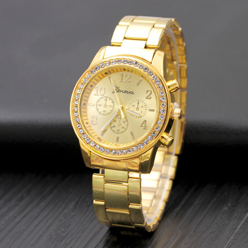 watch new arrival geneva watch diamond-encrusted alloy steel strap watch women's quartz watch watch women