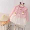 Girls' spring/autumn outfit set: stylish long-sleeve set for babies, new princess-style cute and sweet dress