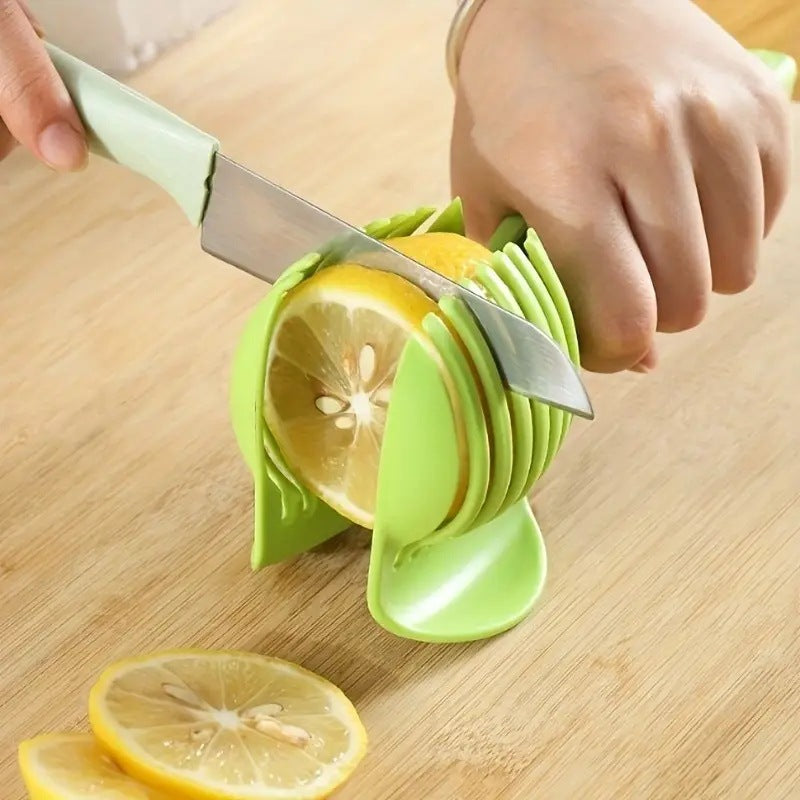 Handheld lemon & tomato slicer - tomato & potato round divider clip - kitchen fruit & vegetable processor