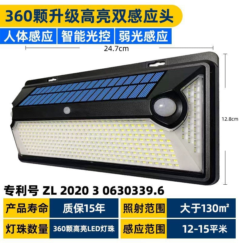 New solar garden lights - outdoor lighting for home, super bright motion sensor street lights, waterproof wall lamps for doorways