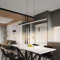 Modern minimalist integrated linear dining table/bar counter pendant light - eye-caring fixture for office, restaurant, and dining room
