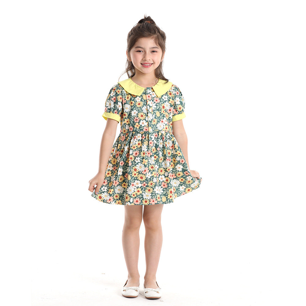 European and american style boys' outfit set: short-sleeve printed shirt, overalls, bow tie - beach-themed cross-border children's wear wholesale
