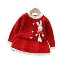 Girls' knit sweater set - new  collection: cardigan & skirt outfit with oversized collar