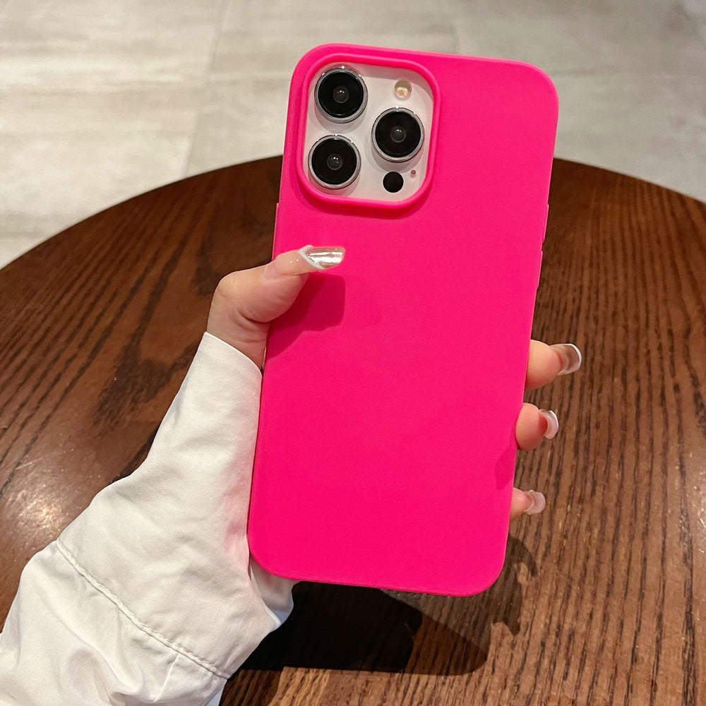 Matte frosted large hole candy color phone case for apple 16 pro, iphone 13 anti-drop tpu full coverage 15 protective case