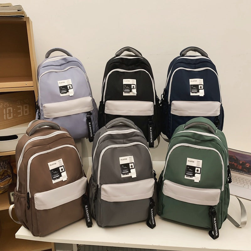 New schoolbag Korean version large-capacity backpack Mori simple high school junior high school students waterproof and wear-resistant flat backpack