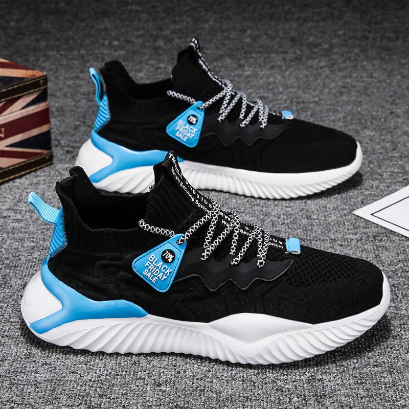 Spring breathable flyknit athletic dad shoes - versatile men's anti-odor mesh casual running sneakers - trendy yeezy style