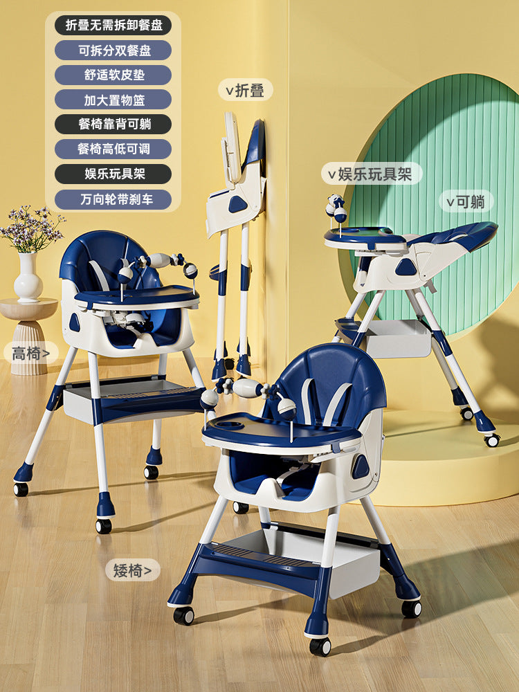 Baby Dining Chair Eating Foldable Portable Home Baby Learning Sitting Chair Children's Multifunctional Dining Table Chair Seat