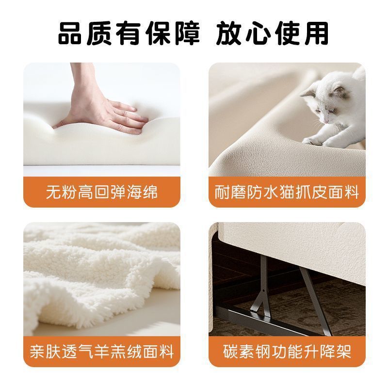 Foldable sofa bed all-in-one dual-purpose small apartment living room balcony multi-functional telescopic bed single double pull-out sofa cotton