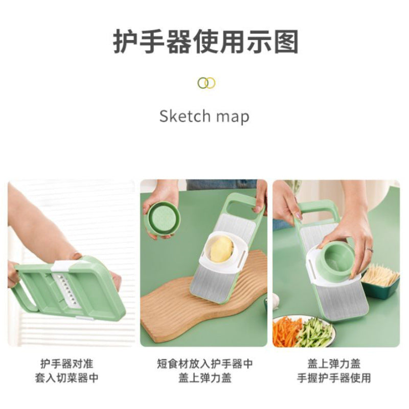 Multifunctional vegetable slicer, potato shredder, and grater - home use, coarse shredding, hand protection, ideal for restaurants and commercial use