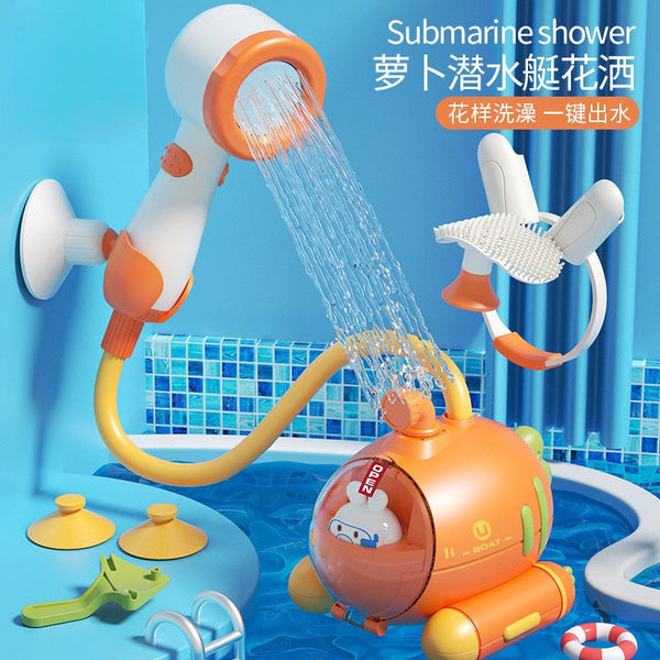 Cross-border export  radish submarine shower baby bath toy children's water spray bathroom toy