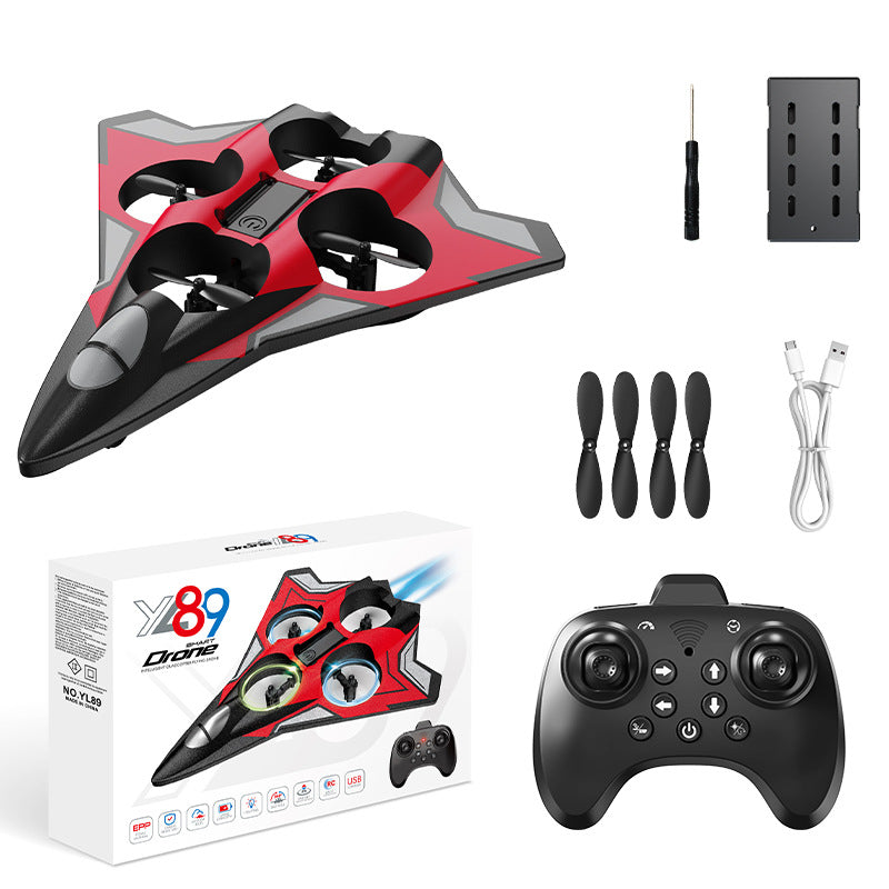 Yl87-yl89 combat drone with light stunts, four-axis hovering, fixed altitude, foam remote control aircraft - low price