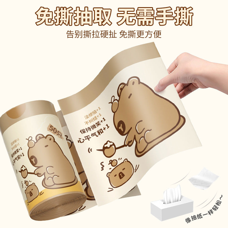 Tear-free drawstring garbage bag satchel style thickened large for home kitchen bathroom non-dirty hand drawstring plastic bag