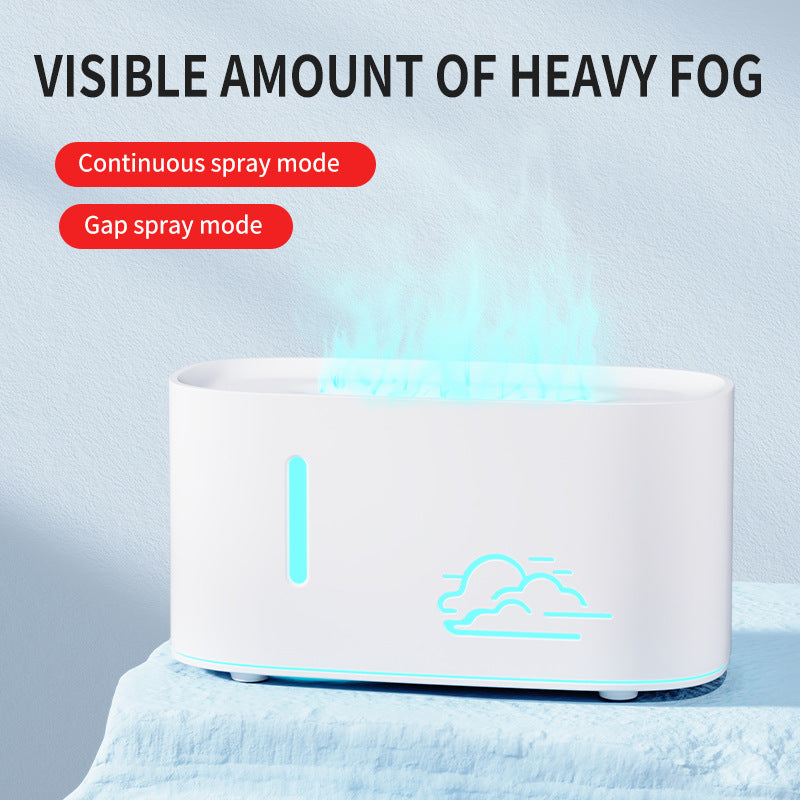 colorful simulated flame aroma diffuser - ultrasonic essential oil humidifier for home bedroom ambient lighting