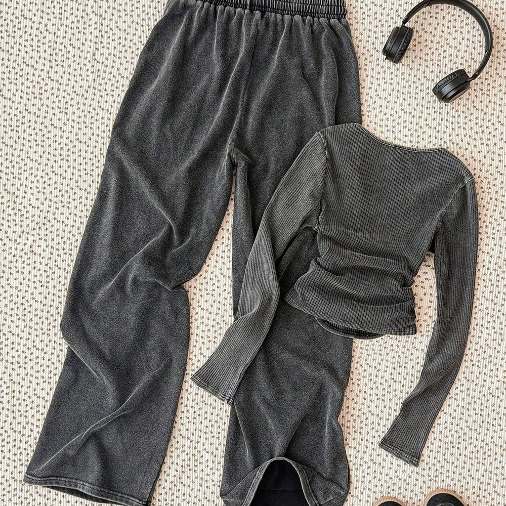 New korean style designer chic fashion casual set for women, spring/autumn collection, girls' set, long sleeve top and pants