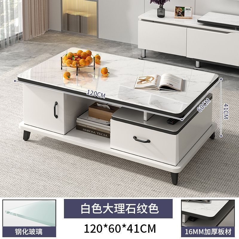 Modern minimalist tv stand for living room, compact home, floor-standing extendable 2025 new style coffee table and tv cabinet combination