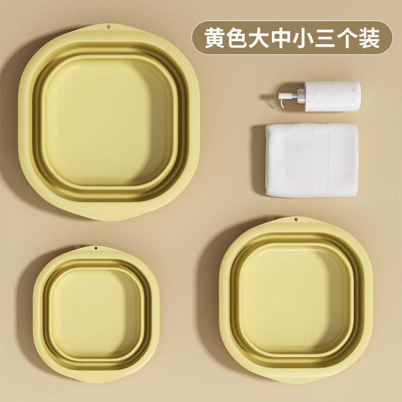 Collapsible washbasin - portable travel basin, thickened plastic basin, available in small and large sizes, perfect for home, dorm, and laundry use