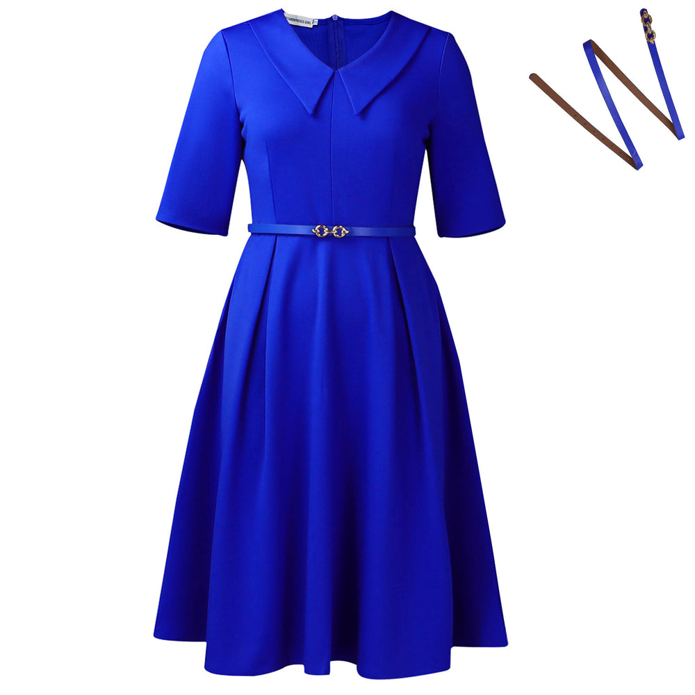 D3335export women's clothing independent  fashionfashionelegantelegancepure colorhalf length sleeve african dress
