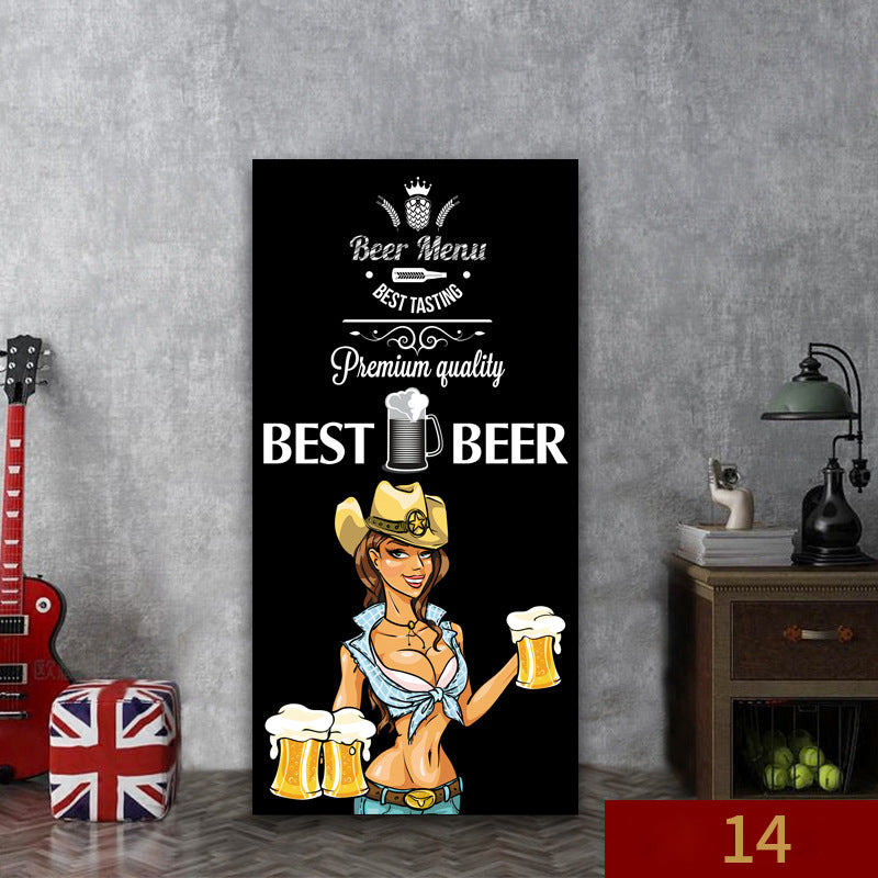 Bar wall decoration painting leisure bar pub box mural industrial style background wall beer KTV hanging painting
