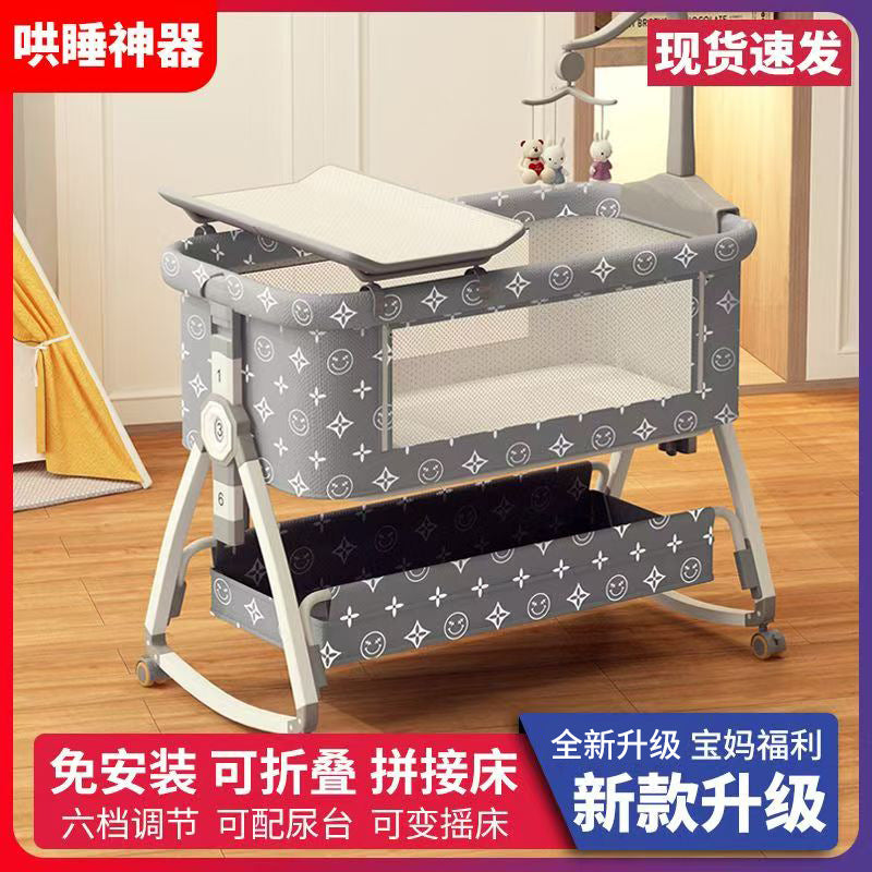 Baby crib - portable, foldable, multi-functional bassinet - newborn & toddler convertible bed
