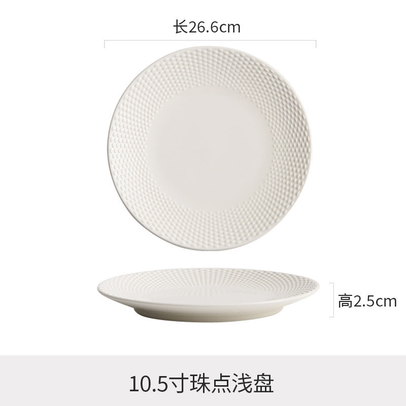 Byron ceramic western dinner plate - premium hotel steak plate - hotel tableware embossed feature plate - dinner plate