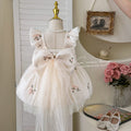 【custom wholesale】girls' dresses  summer new styles bowknot chic baby girl birthday princess dress