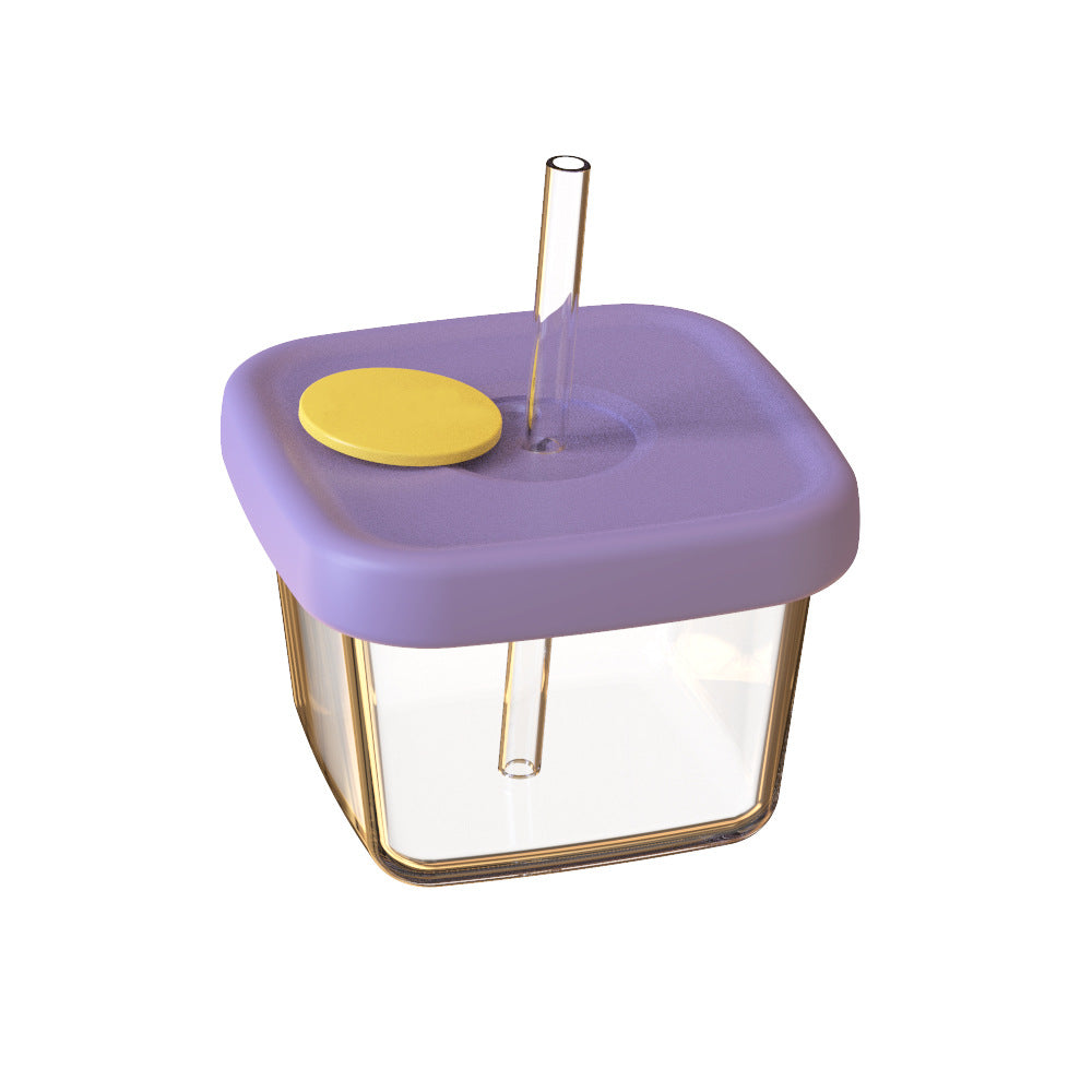 Kids glass food supplement box silicone fresh lid portable tableware box baby jam box snack box can be steamed and cooked wholesale