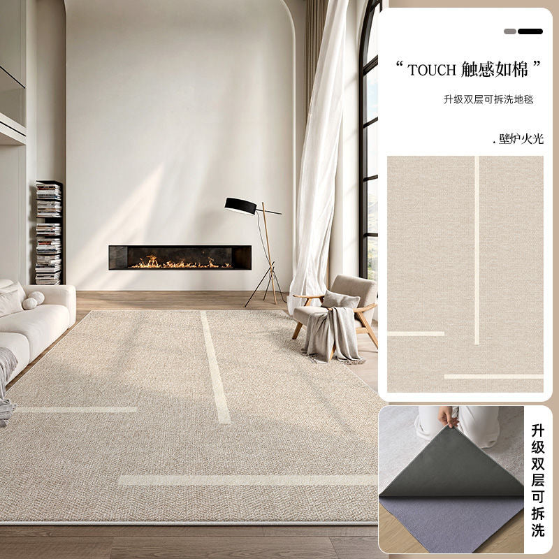 Machine washable carpet new arrival living room double layer detachable washable pure color sofa bedroom chenille for home floor mat