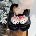 Cute cartoon fluffy slippers for women - new autumn/winter collection: thick-soled, comfortable, soft, and fuzzy one-strap cotton slippers
