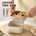 304 stainless steel insulated lunch box - perfect for office workers and students. microwaveable, multi-layer bento box with rice container