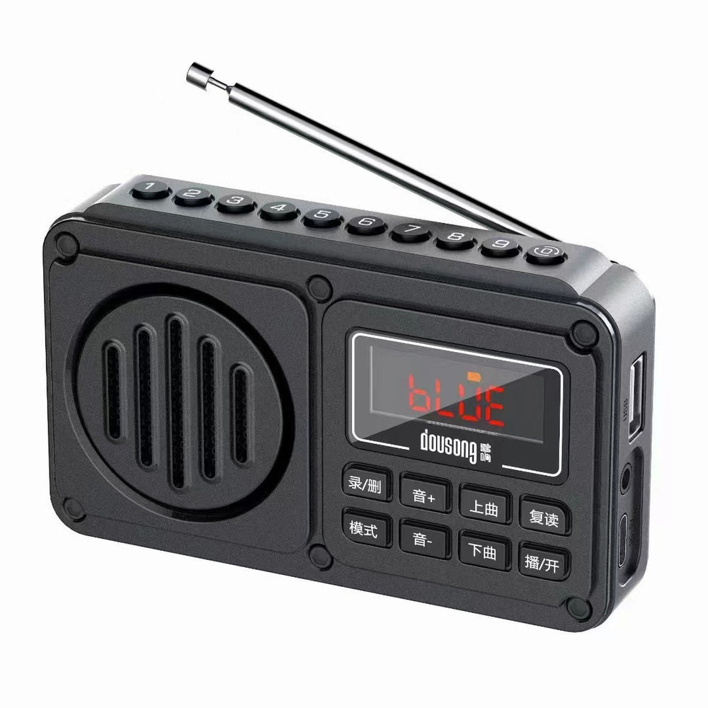 Dx-d87 bluetooth radio mp3 player for seniors - record, delete, card slot, portable music speaker