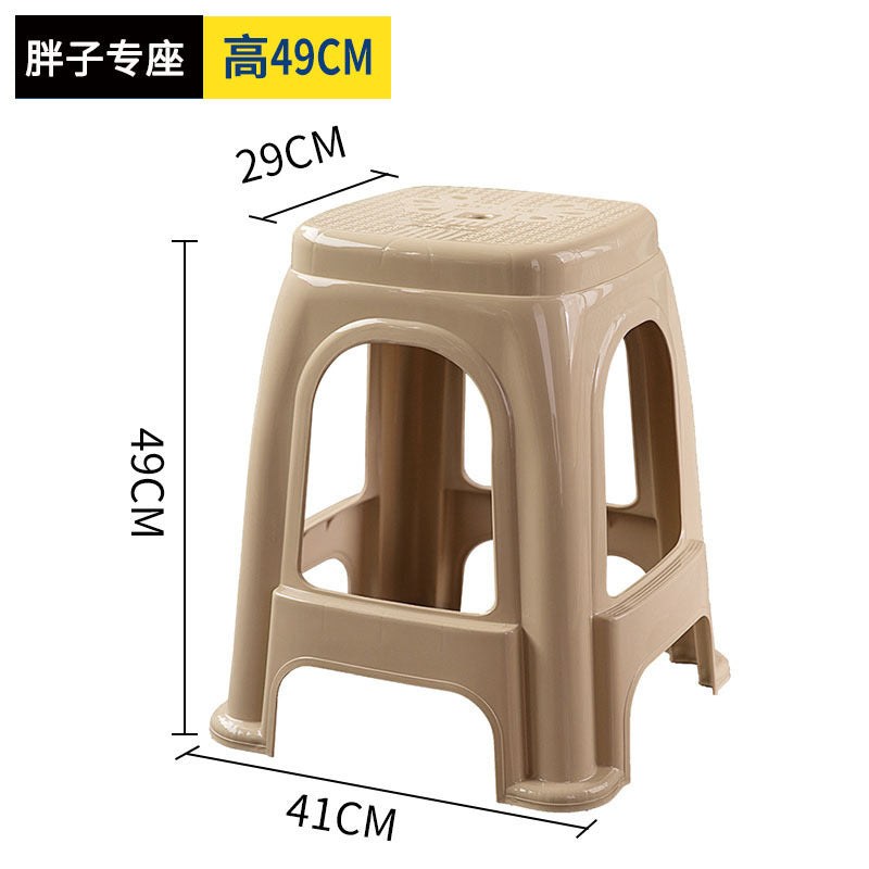 Extra thick red plastic stool cooked glue household thickened dining table stool plastic chair adult high bench high foot stool commercial