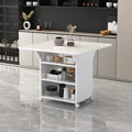 Movable foldable dining table small apartment for home rectangular foldable island table multifunctional storage storage sideboard
