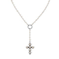 European and american cross-border fashion long tassel cross pendant faux pearl necklace women's minimalist earrings accessories