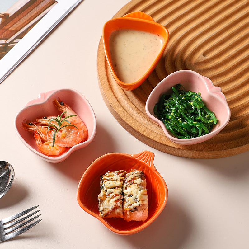 Creative ceramic dishes - novel vegetable-shaped small plates - household vinegar dishes, hot pot dipping dishes, restaurant seasoning dishes