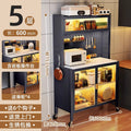 Gray 5-tier [length 60cm, height 154cm] heavy-duty snow mountain rock slab shelf - no casters