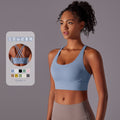 Fashion nude yoga vest women's cross back sports intimates bubble wrap push up seamless one-piece cup fitness bra
