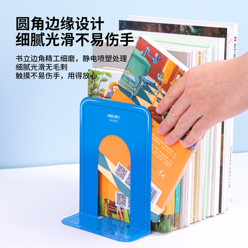 Deli 9272 Blue Bookstand Iron Bookstand Student Bookcase Book Relying on Metal Bookstand Wholesale