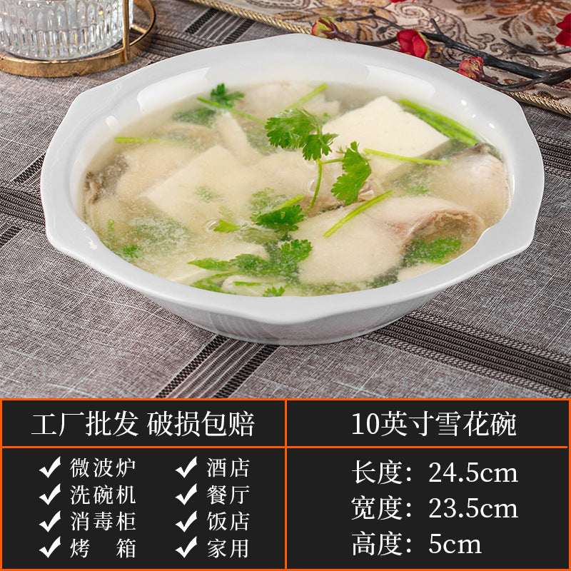 High-end ceramic pure cabbage plate, special-shaped asymmetrical cold dish plate, stir-fry plate, tableware for restaurants and hotels