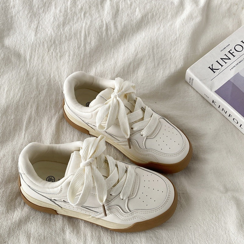 Thick sole sneakers for women 2026new arrival spring autumcasualeasiest for matchniche style lightweight sports ins trendy korean style bread shoes