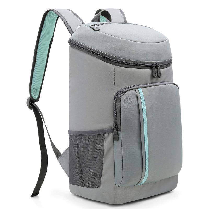 camping ice pack double shoulder thermal bag large capacity two-color oxford cloth patchwork thermal double shoulder bag