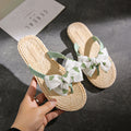 Women's summer fashion flip-flops: outdoor wear, bow detail, indoor slippers, beach sandals, non-slip thong sandals