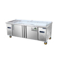 Stainless steel ice cream display case, commercial horizontal freezer, dual-temperature fresh food storage, stainless steel ice cream display counter